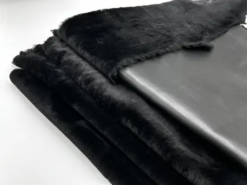 Дубленочный материал Меринос "Black"